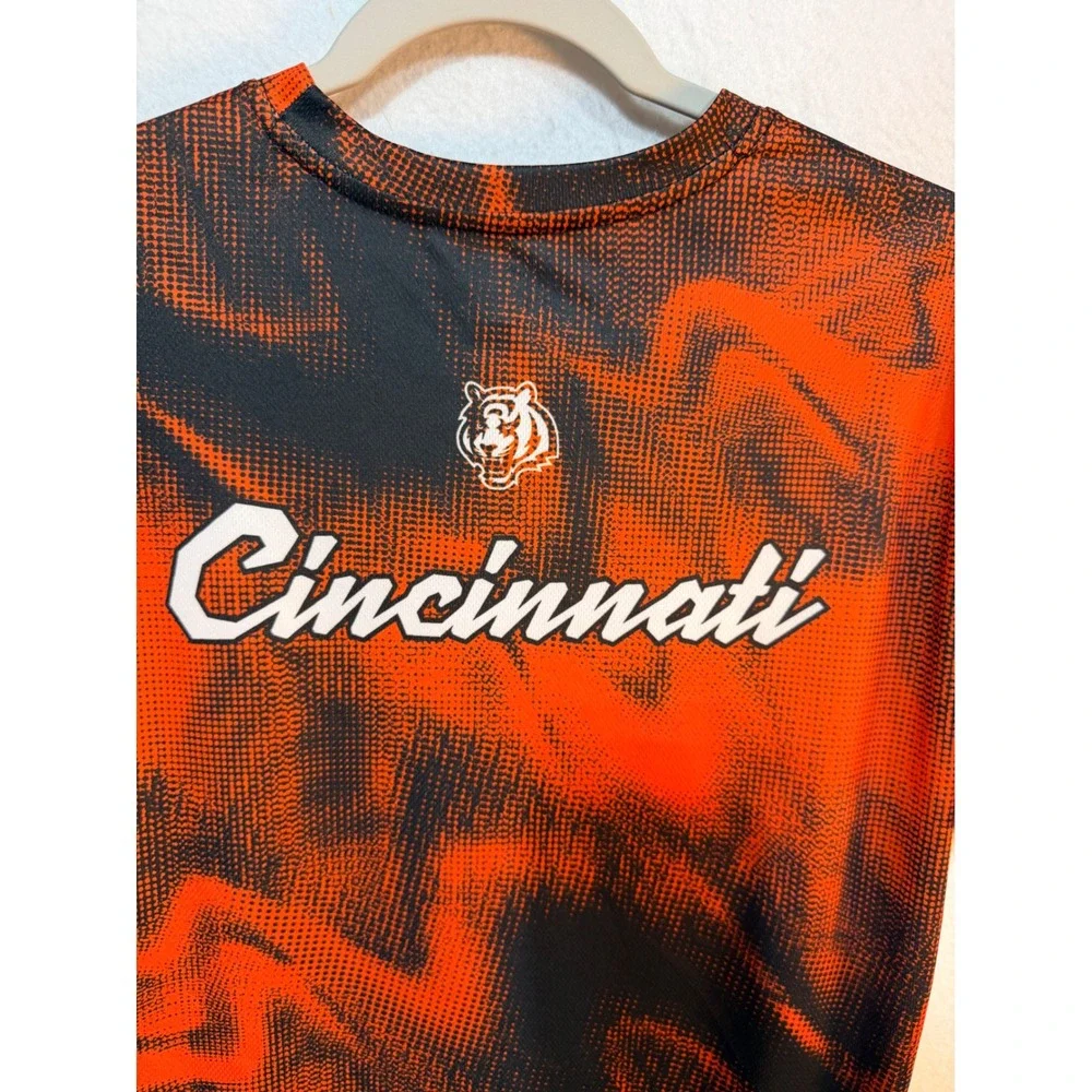 NFL Cincinnati Bengals Sublimated Graphic T-Shirt Kids Size L 14/16 Orange